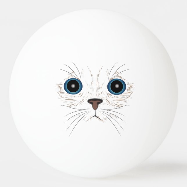 Balle De Ping Pong Visage de chat drôle (Dos)