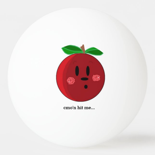 Balle De Ping Pong Visage de pomme drôle avec citation (Devant)