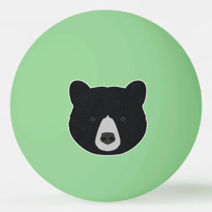 Balle De Ping Pong Visage d'ours noir