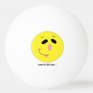 Balle De Ping Pong Visage heureux drôle avec dicton