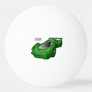 Balle De Ping Pong Voiture de sport verte avec illustration airfos