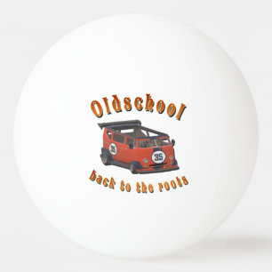 Balle De Ping Pong Voitures vintage, old school en rouge et gris