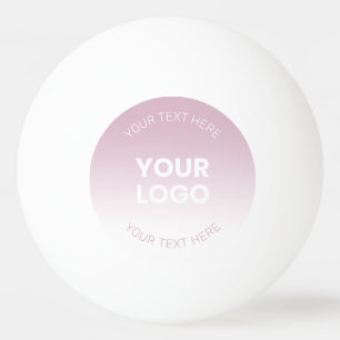 Balle De Ping Pong Votre logo Ombré moderne rose poussiéreux et bla
