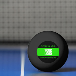 Balle De Ping Pong Votre logo ou image   Noir et vert brillant