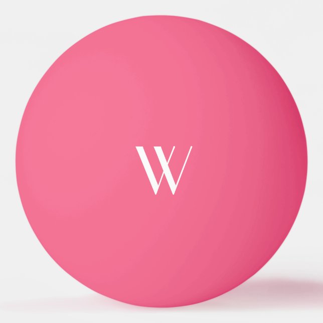 Balle De Ping Pong Votre monogramme en rose (Devant)