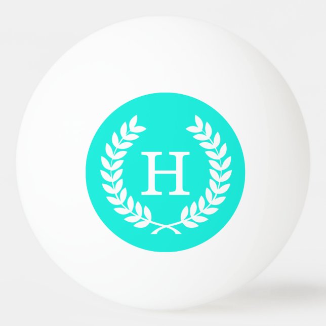 Balle De Ping Pong Wheat Laurel Wreath Première monogramie (Devant)