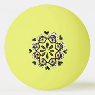 Balle De Ping Pong Yeux Trippy avec Coeurs Boho Gothique Weirdcore Ar