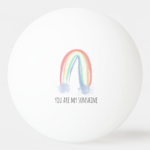 Balle De Ping Pong You are my sunshine watercolor painted rainbow