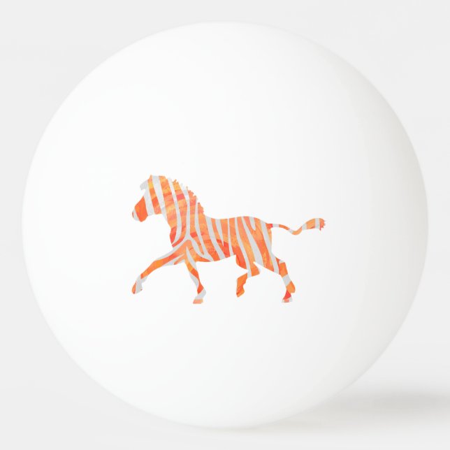 Balle De Ping Pong Zebra Orange and White Print (Dos)