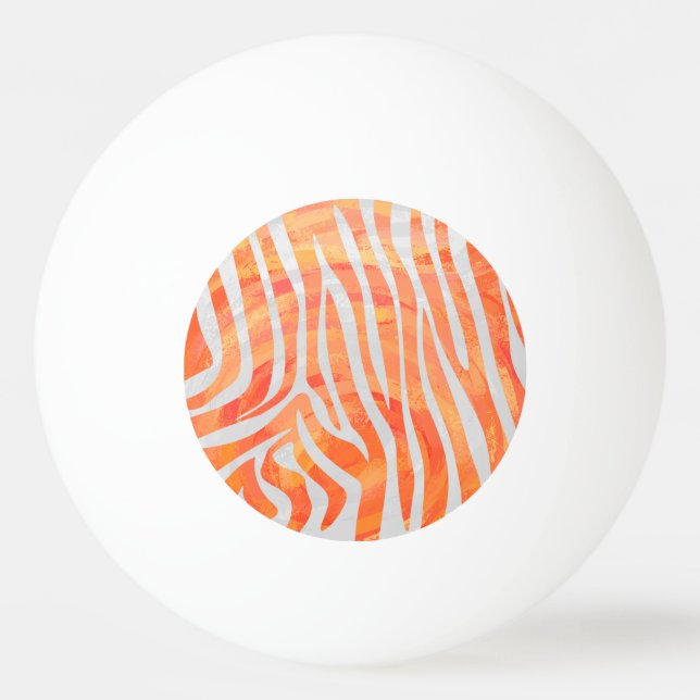 Balle De Ping Pong Zebra Orange and White Print (Devant)