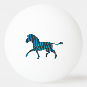 Balle De Ping Pong Zebra Silhouette noir et bleu