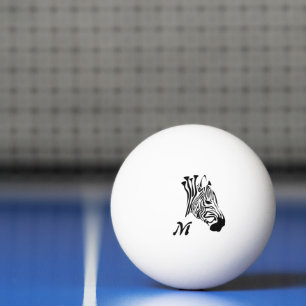 Balle De Ping Pong Zèbre avec bandes noires torsadées