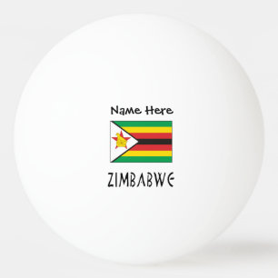 Balle De Ping Pong Zimbabwe Drapeau du Zimbabwe Noir Nom Personnalisé