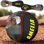 Balle De Softball 2 Photo Jaune Joueur Noir Numéro Nom de l'équipe<br><div class="desc">2 Photo Jaune Black Player Numéro,  Nom du joueur,  Nom de l'équipe Softball. Vous pouvez créer votre propre softball unique avec votre nom,  numéro de joueur,  nom d'équipe et 2 photos. Super idée cadeau de gardien ou un gardien pour joueur de softball.</div>