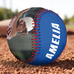 Balle De Softball 2 Photo Softball Player Numéro Nom de l'équipe<br><div class="desc">2 Photo Softball avec Nom du joueur,  Numéro,  Nom de l'équipe en bleu et blanc. Vous pouvez créer votre propre softball unique avec votre nom,  numéro de joueur,  nom d'équipe et 2 photos. Super idée cadeau de gardien ou un gardien pour les joueurs de baseball.</div>