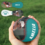 Balle De Softball 2 Photo Softball Turquoise Player Numéro Nom de l'<br><div class="desc">2 Photo Softball avec Nom du joueur,  Numéro,  Nom de l'équipe en Turquoise et Blanc. Vous pouvez créer votre propre softball unique avec votre nom,  numéro de joueur,  nom d'équipe et 2 photos. Super idée cadeau de gardien ou un gardien pour les joueurs de baseball.</div>