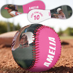 Balle De Softball 2 Photos Softball Pink Player Numéro Nom de l'équi<br><div class="desc">2 Photos Softball avec Nom du joueur,  Numéro,  Nom de l'équipe en rose foncé et blanc. Vous pouvez créer votre propre softball personnalisé unique avec votre nom,  numéro de joueur,  nom d'équipe et 2 photos. Super idée cadeau de gardien ou un gardien pour les joueurs de softball.</div>