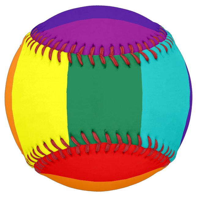 Balle De Softball 7 Stripes Rainbow Gay Pride (Devant)