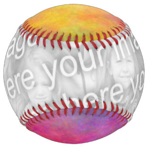 Balle De Softball Abstrait coloré Ajoutez votre propre photo