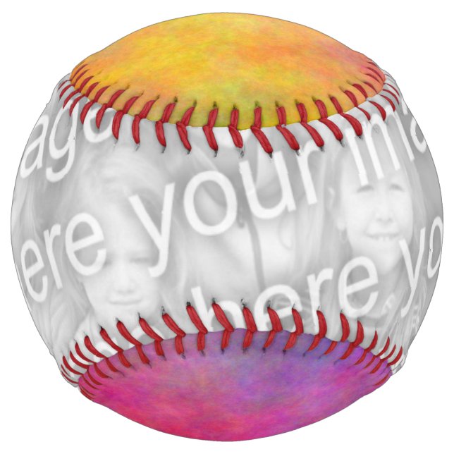 Balle De Softball Abstrait coloré Ajoutez votre propre photo (Devant)