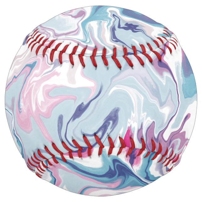 Balle De Softball Acrylique liquide rose et bleu (Devant)
