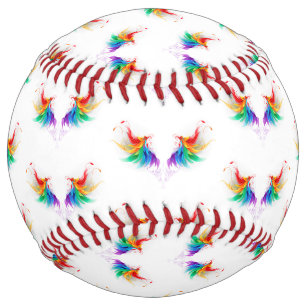 Balle De Softball Ailes fluffy arc-en-ciel