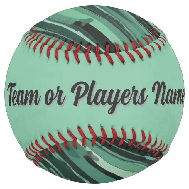 Balle De Softball Algues fluides (vert et noir personnalisé) (Dos)