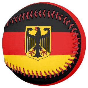 Balle De Softball Allemagne Drapeau et blason Patriotique