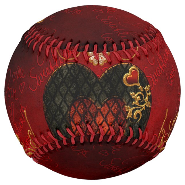 Balle De Softball Amour, coeurs merveilleux (Devant)