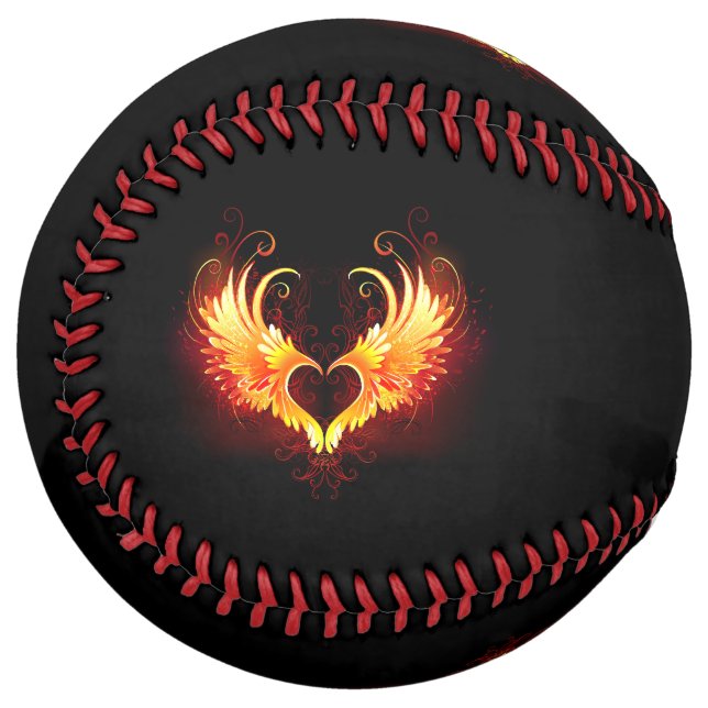 Balle De Softball Angel Fire Heart with Wings (Devant gauche)