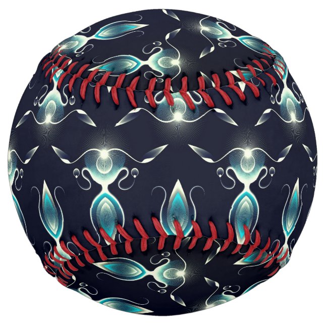 Balle De Softball Aspect élégant des pierres bleues avec lumière bri (Devant)