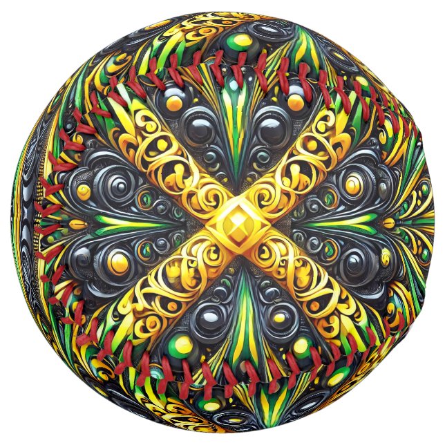 Balle de softball avec design Jamaïcain (Devant gauche)