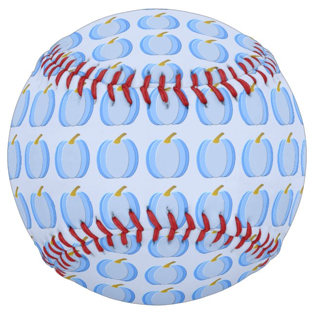Balle De Softball Bébé Bleu mignon Citrouille Motif (Devant)
