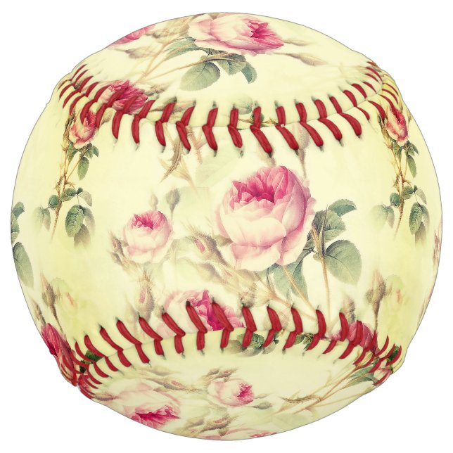 Balle De Softball Belle florale Vintage (Devant)