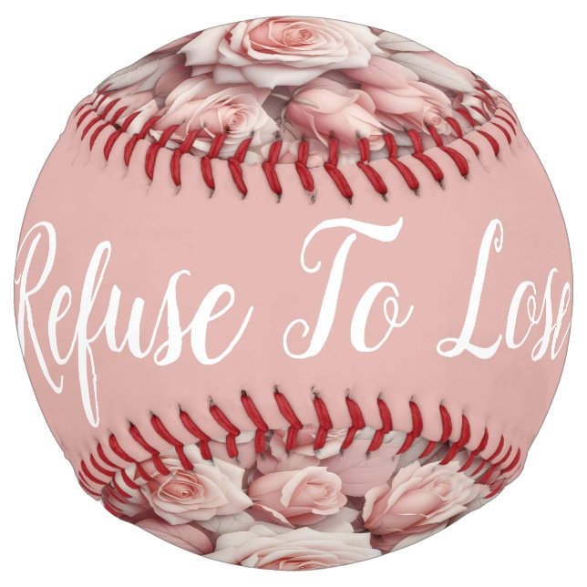 Balle De Softball Better in Pink Roses (personalize) (Dos)