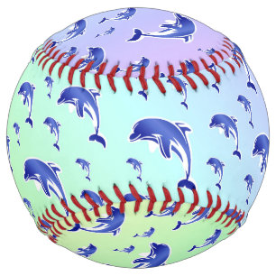 Balle De Softball bleu, dauphin, poisson, nature, aquatique, design,