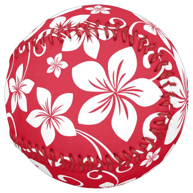 BALLE DE SOFTBALL BLEU HAWAII (ROUGE) (Devant droit)