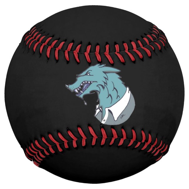 Balle De Softball Bleu Werewolf softball noir (Devant)