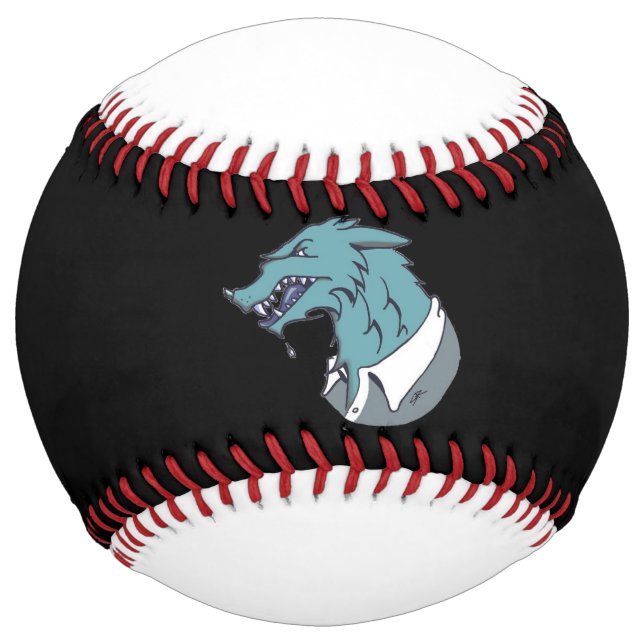 Balle De Softball Blue Werewolf softball noir et blanc (Devant)