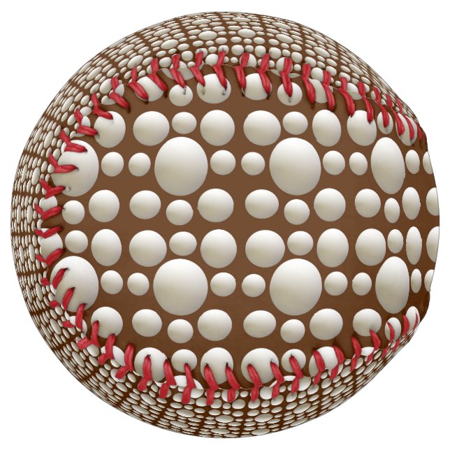 Balle De Softball Boules De Ping Blanc Sur Brown, (Devant gauche)