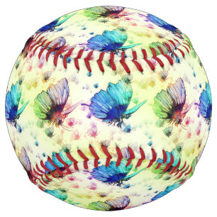 Balle De Softball Bouteilles d'aquarelle Softball