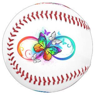 Balle De Softball Bright infinity with rainbow butterfly