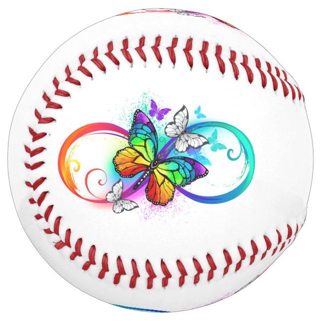 Balle De Softball Bright infinity with rainbow butterfly (Devant gauche)