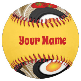 Balle De Softball Brunch Fractal Art Drôle Nourriture, Tomates, Oeuf