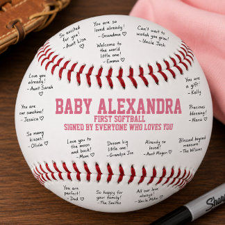 Balle De Softball Cadeaux de Baby Shower First
