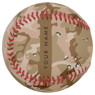Balle De Softball Cailloux de camouflage du désert, Votre nom, Perso