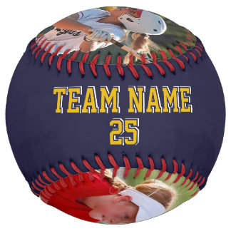 Balle De Softball Californie Bleu Marine Jaune Personnalisé 2 photos