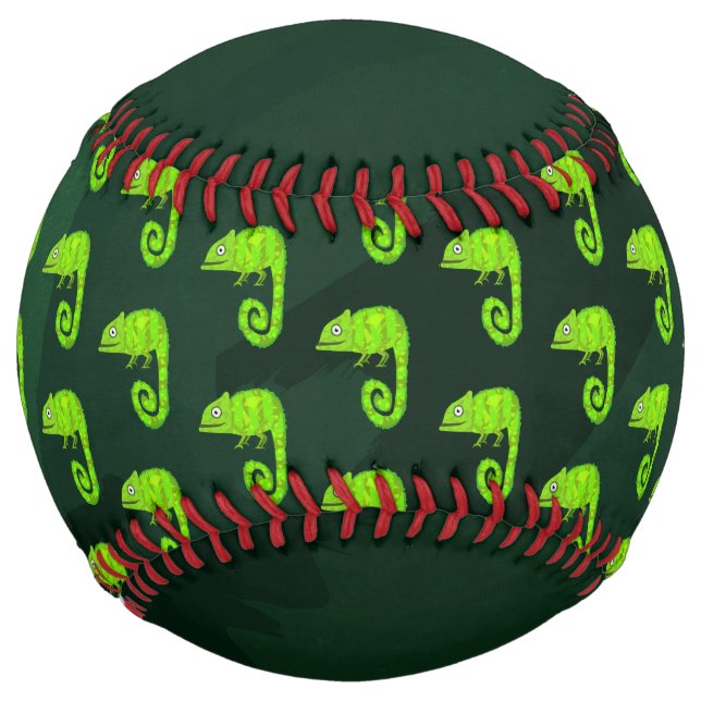 Balle De Softball Caméléon vert mignon (Devant)