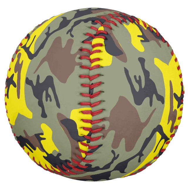 Balle De Softball Camouflage jaune et marron, Militaire, Armée (Incliné)