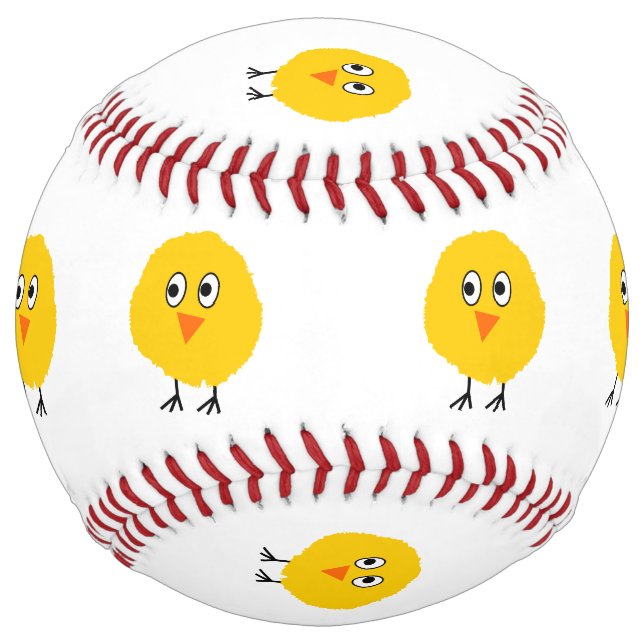 Balle De Softball Caricature au poulet mignon (Devant)